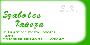 szabolcs kapsza business card